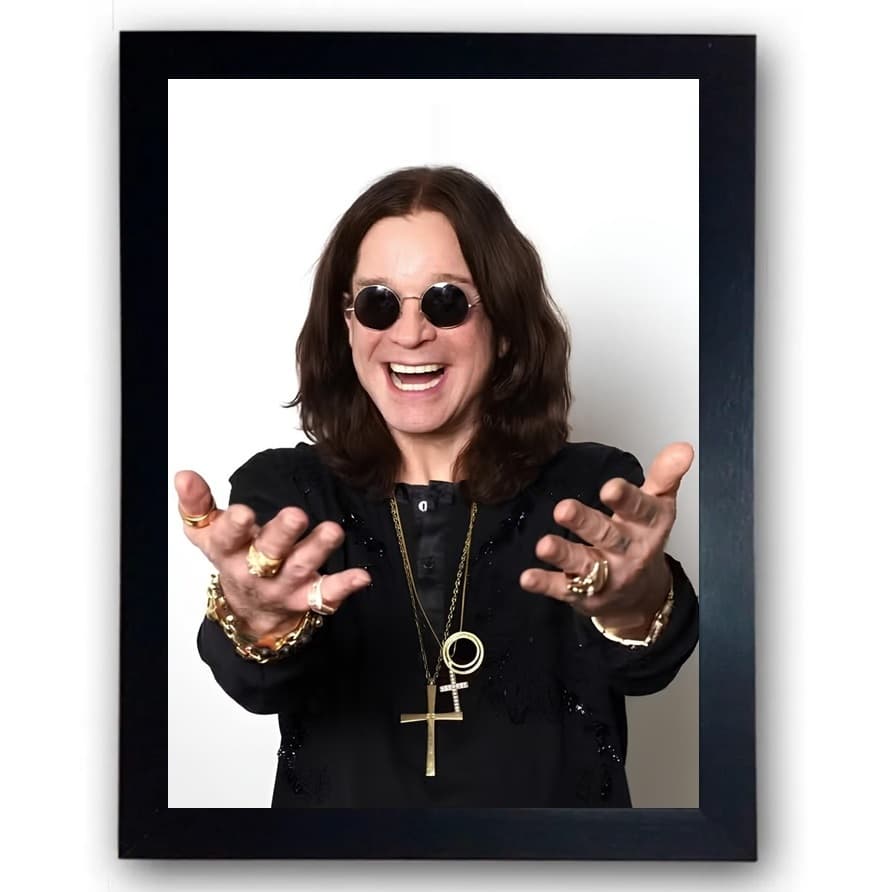 Quadro Ozzy Osbourne Moldurado A4 20 x 30 cm cod.1