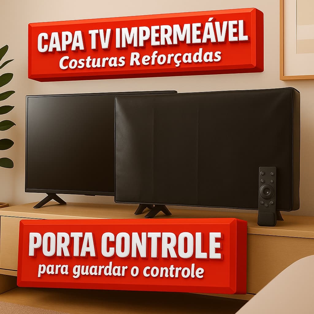 Capa de TV Televisão Protetora Couro Imperméavel 32 polegadas forrada por dentro