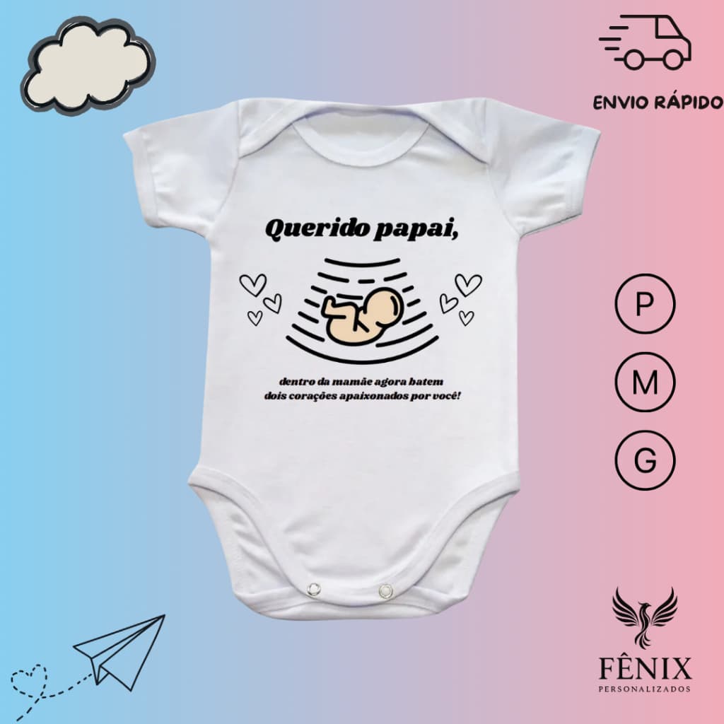 Body De Bebê Personalizado Revelação Gravidez Frases Criativo Infantil