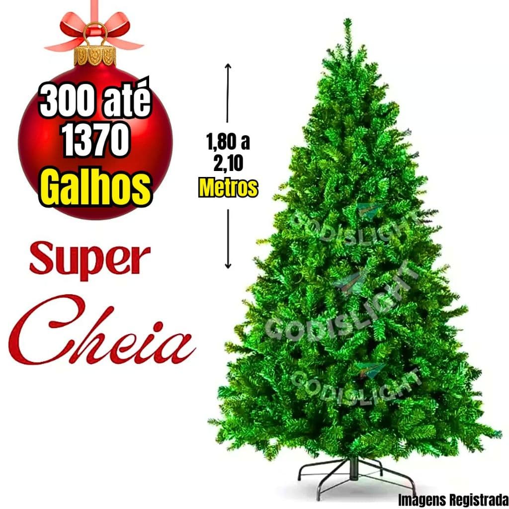 Arvore De Natal 2,10 Metro 500/1150/1370 Galhos Mais Outros modelo Cheia Luxo Premium Lançamento2026