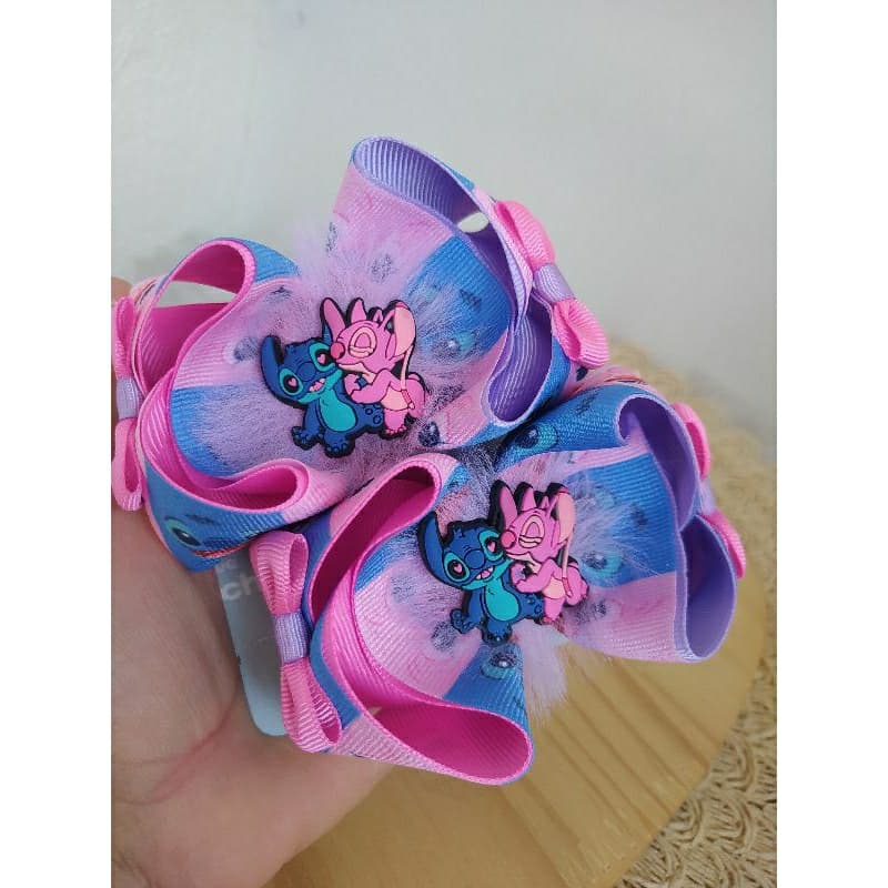 Parzinho de Laço Ide Cabelo do Stitch@ e Angel@ (Bico de pato ou xuxinha)