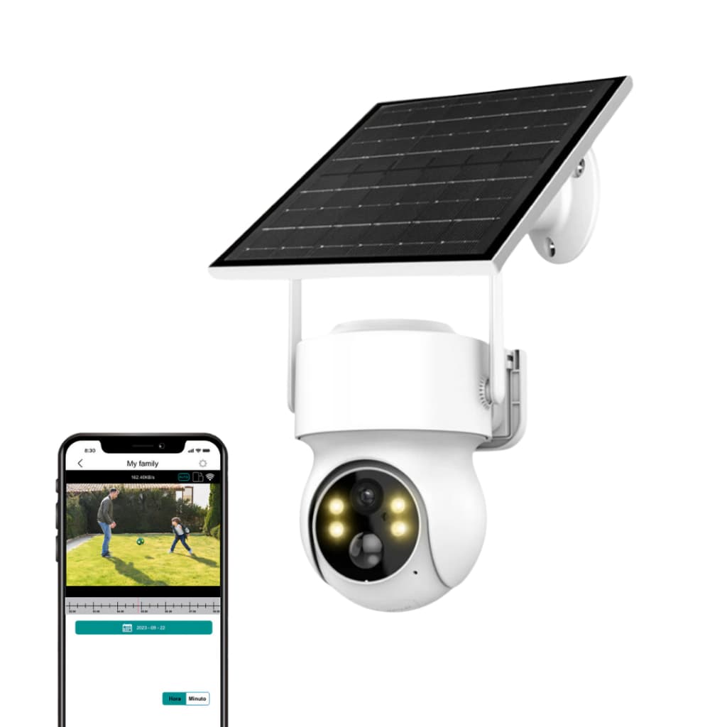 Câmera de Segurança Solar Wifi 4MP ISCEE Prova D'Agua Visão Noturno Externo Camera Q6 Lente 3.6mm