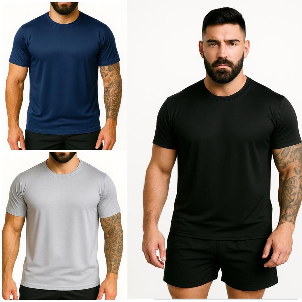 kit 3 camisetas masculina Dry fit proteção UV academia e esportes treino revenda envio imediato