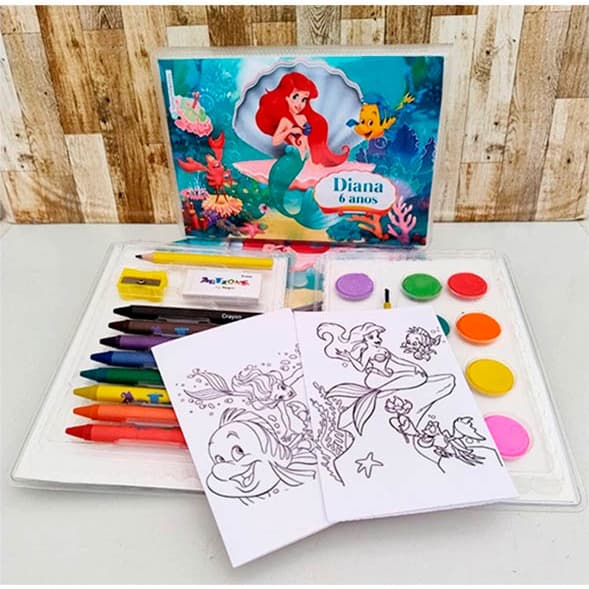12 Estojos de Pintura Personalizado -  com guache e lápis de cor