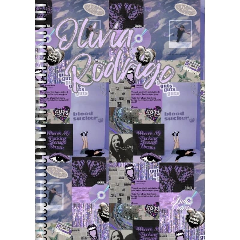 Caderno Universitário Olivia Rodrigo - Caderno A5 e A4 - Envio imediato