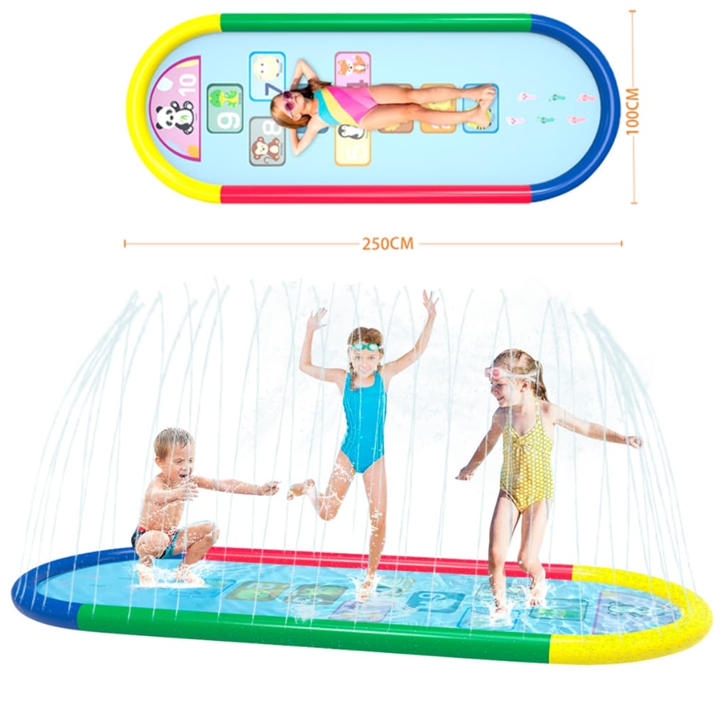 Splash Pad Sprinkler Piscina Inflável Infantil Brinquedos de Interativo Ao Ar Livre 250*100cm