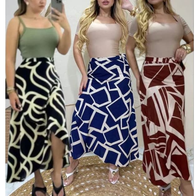 Saia envelope Femenino estampado super  confortável