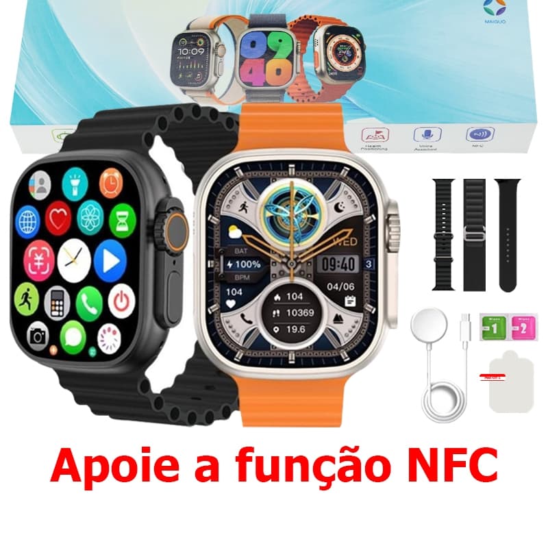 2025 Novo Relógio Inteligente Watch Bússola Tela Amoled NFC Função De Câmera Android IOS