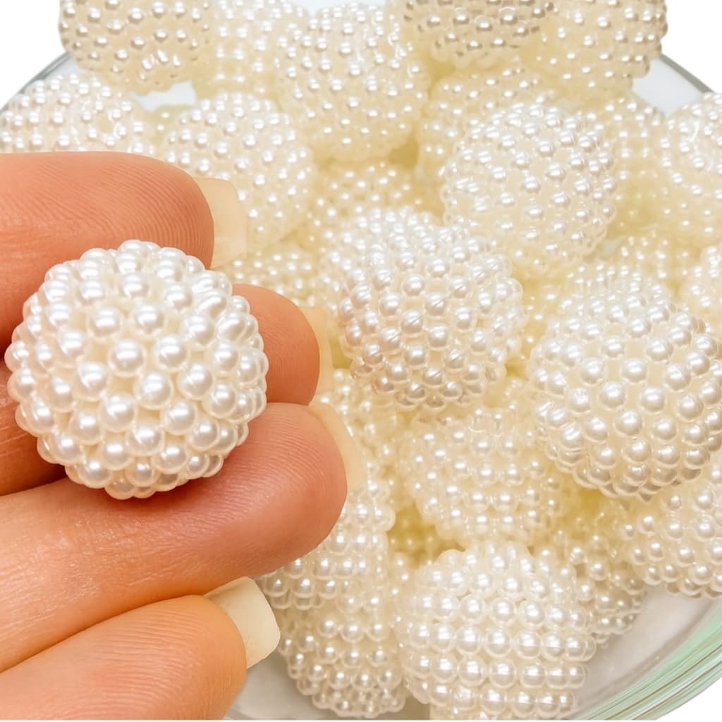 Pérola Craquelada Amora 16mm - 100g Bijuterias Artesanato Decoração