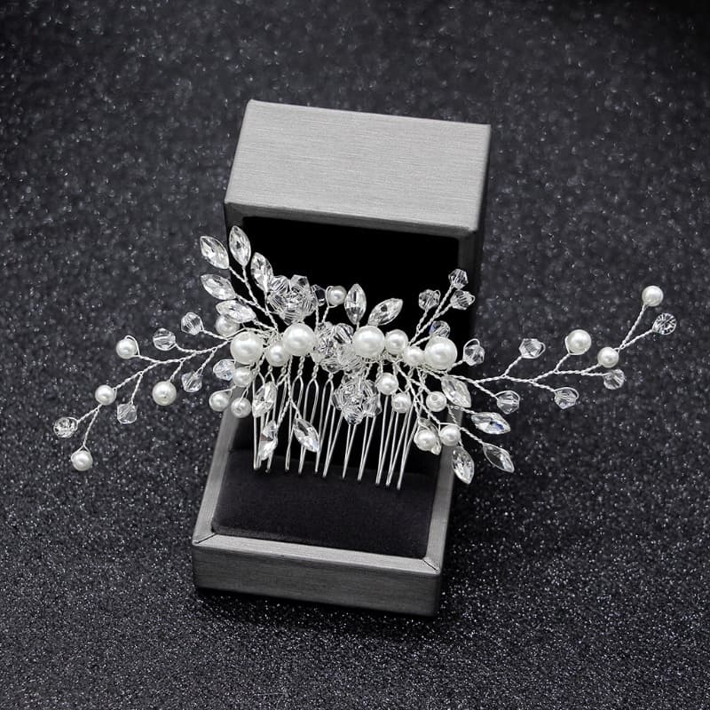 Grinalda Arranjo de Cabelo de Noiva Debutante com flores e pérolas strass, acessório de cabelo Casamento Festa