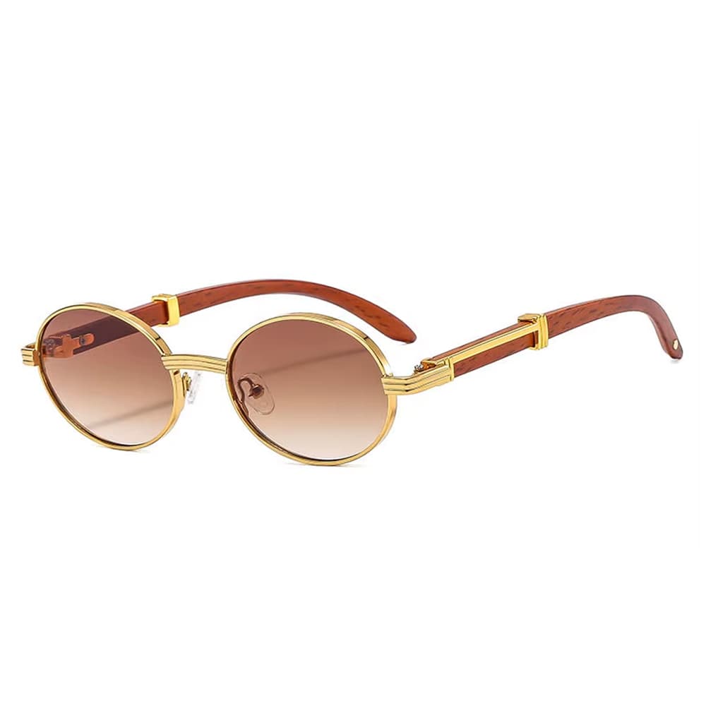 Óculos De Sol Bulier Modas Wood, Cor Marrom Armação De Acetato, Lente De Policarbonato