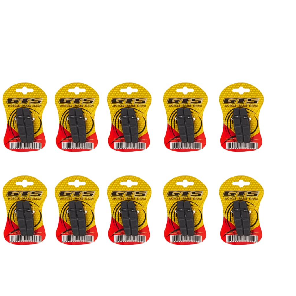 10 x Par de Sapata Pastilha De Freio GTS V-Brake Orbital 70mm Preto