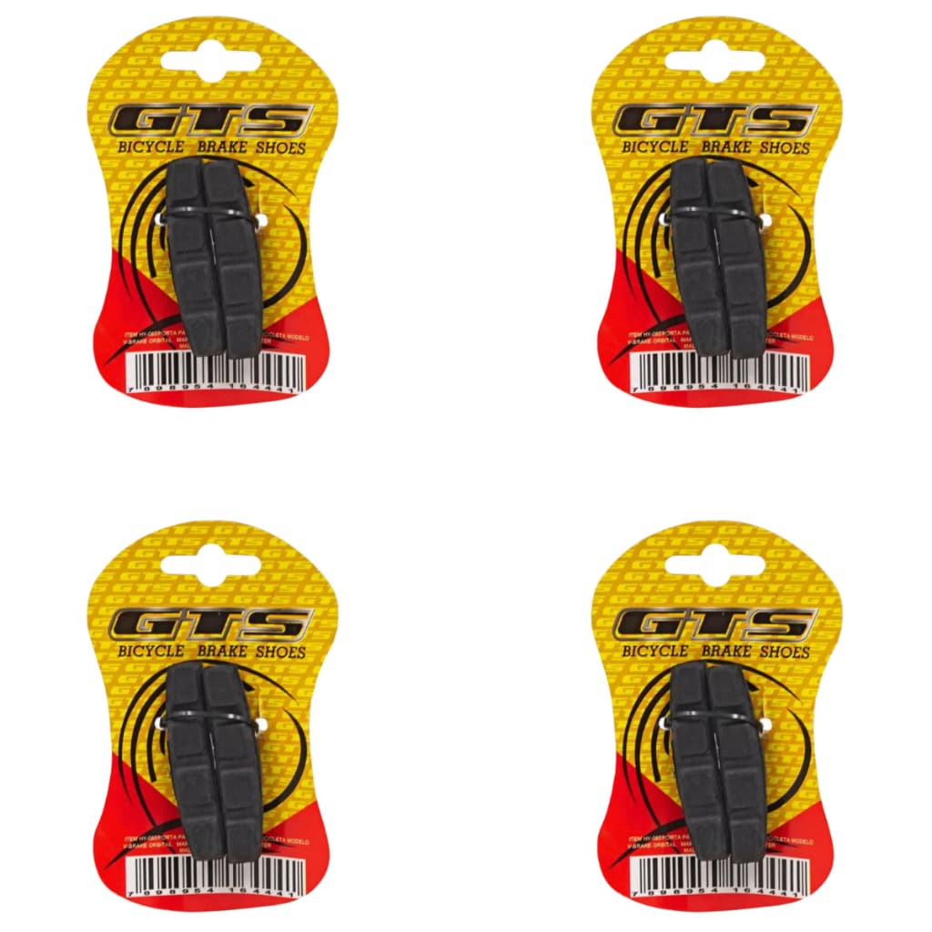 4 x Par de Sapata Pastilha De Freio GTS V-Brake Orbital 70mm Preto