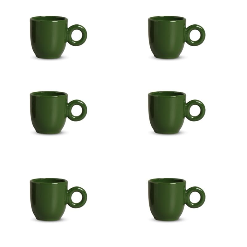 Kit 6 Canecas Xícaras Pequenas Cerâmica Segunda Linha Defeitos 120mL 12 Cores Café Chá