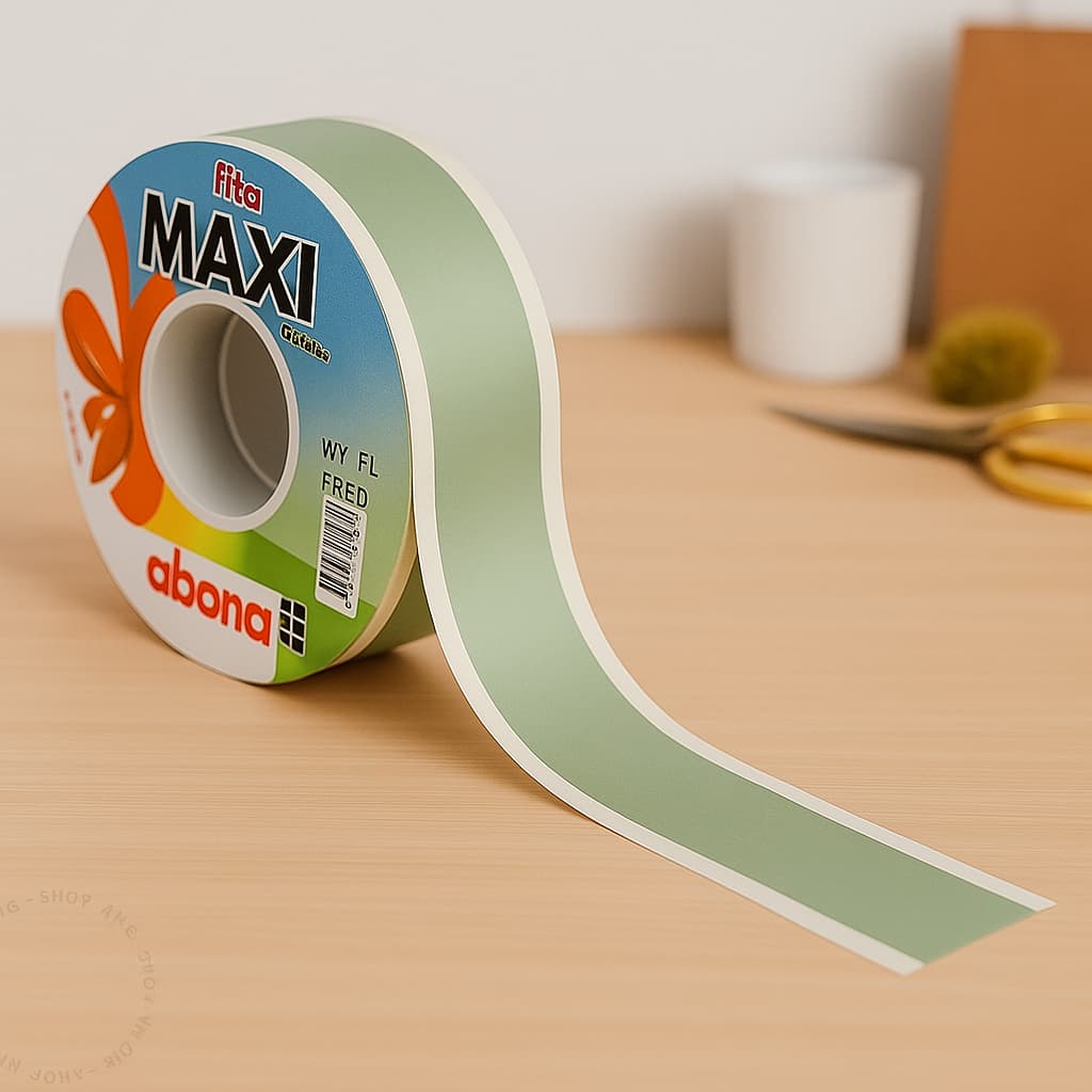 Fita Maxi Albano 3D Verde Barbante 32mmx 100metros Laço Presente Decoração Embalagem