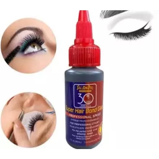 Cola Salon Pro 30 Sec  - Cola Preta Profissional para Lace, Cílios e Perucas