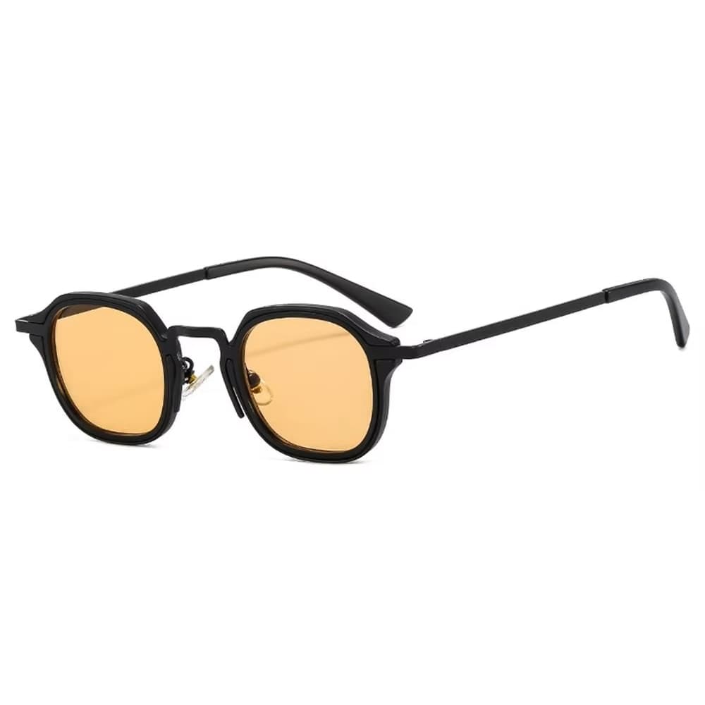 Óculos De Sol Bulier Modas Modelo Vintage Retro Punk Steampunk Amarelo Preto Dourado