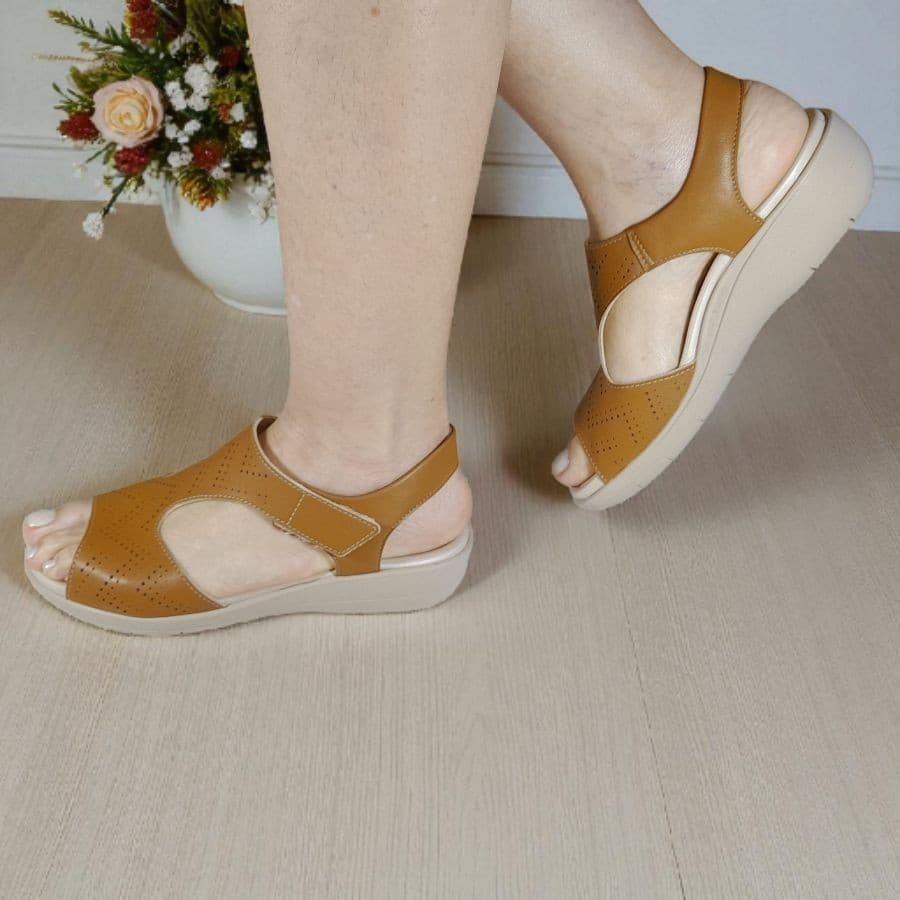 Sandália Feminina PICCADILLY 239030 Extra Macia Anatômica Ortopédica Fascite Plantar Esporão Joanete