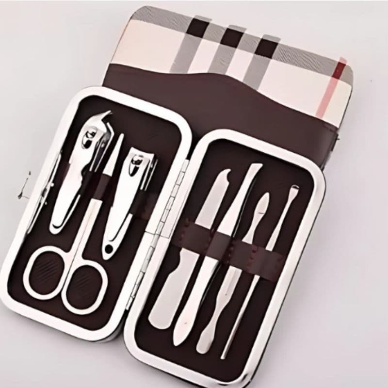 kit manicure 7 peças, aço inoxidável com cortador de unha e alicate de unha (Envio imediato)