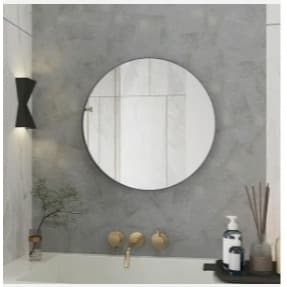 Espelho Redondo Decorativo 30cm Lapidado Banheiro Vidro C/FITA (REDONDO)