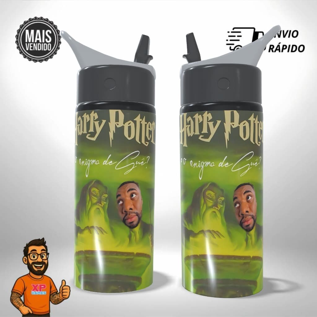 Garrafa Squeeze Personalizado Davi Brito Filme Enigma Diguê - Alumínio - Presente Único