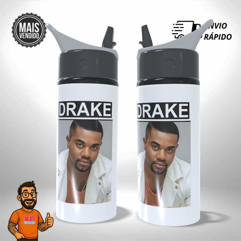 Garrafa Squeeze Personalizado Davi Brito Meme Drake Alumínio - Presente Único