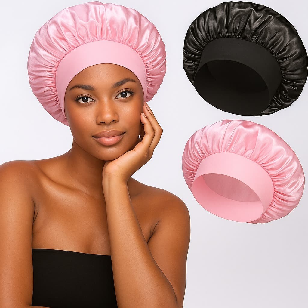 Touca Cetim Seda Dormir Anti-frizz Hidrata C/faixa Conforto Touca De Cetim Touca De Cabelo Para Dormir