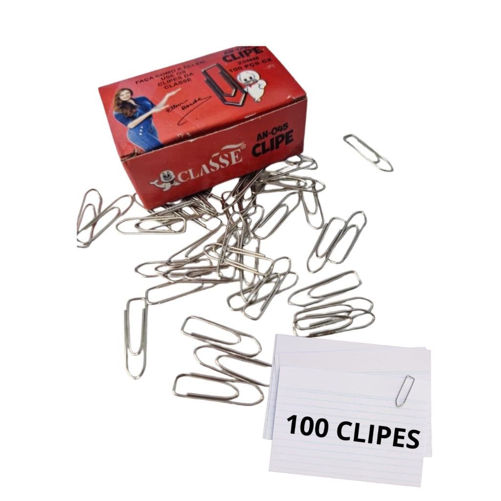 Clips para papel 25mm - caixa com 100 unidades
