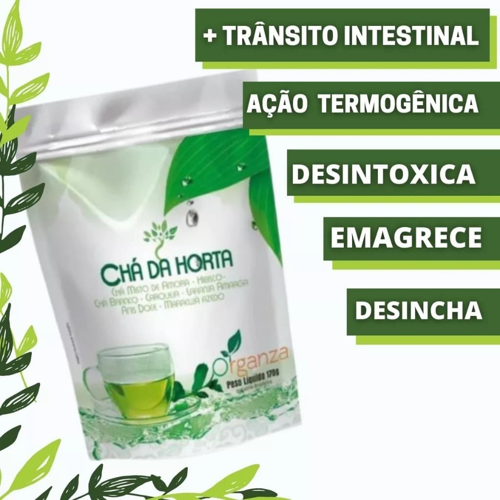 Chá Da Horta Sache Grande 7ervas Organza Alimentos É uma mistura Selecionada Hibisco Ajuda a Desincha