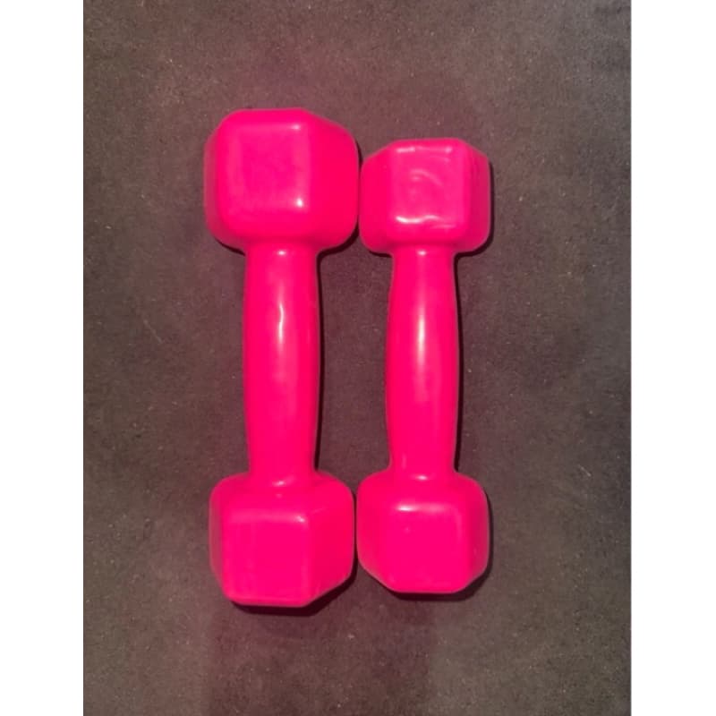 kit de treino halter sextavado rosa pink 2kg + 3kg (5kg total)