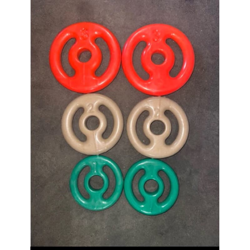 kit de treino Par de Anilhas 1kg +2kg +3kg cores variadas (12kg total)