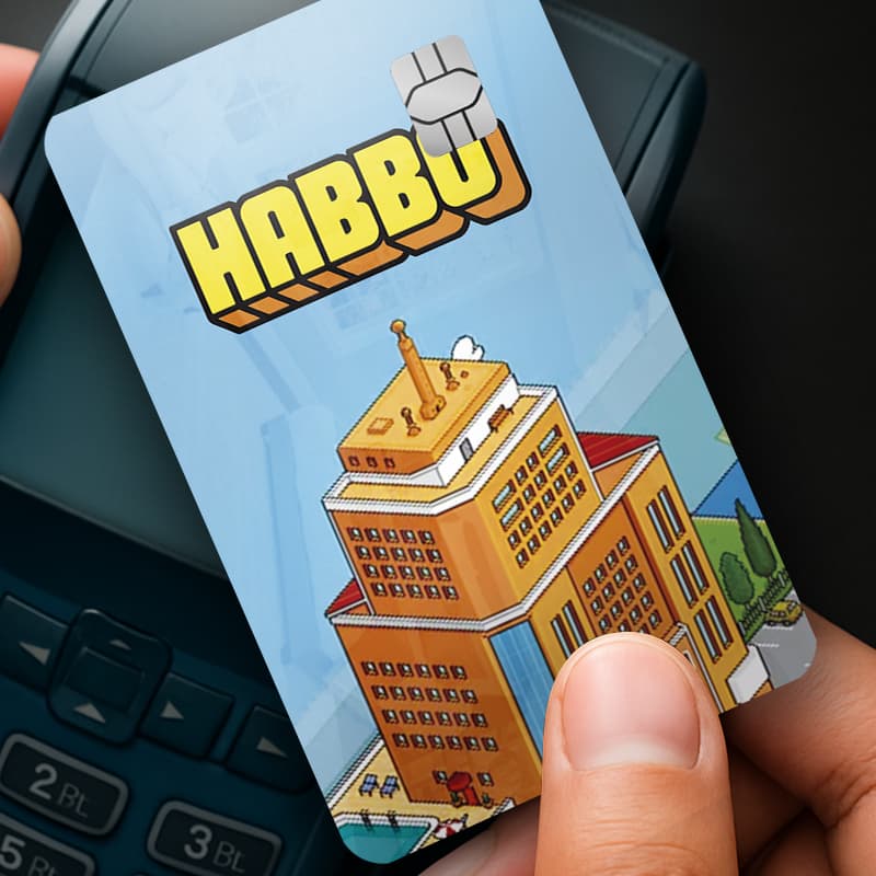 Película Adesiva para Cartão Habbo Hotel, Nostalgia, Games, Geek, Nerd, Presente, Habblet– Skin Card