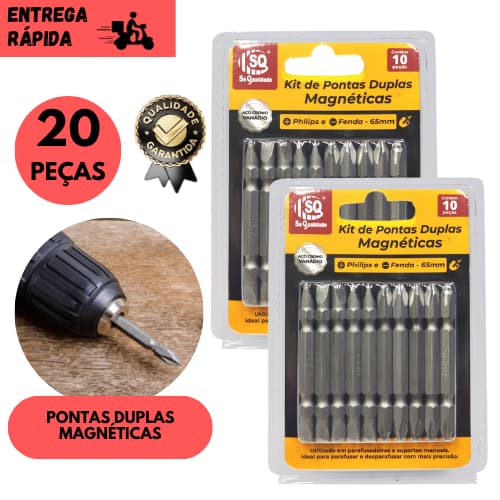 Kits 10 ou 20 Ponta Magnética de Aço Liga Rápida Bits Parafusadeira FuradeiraManual ideal p/Serviços