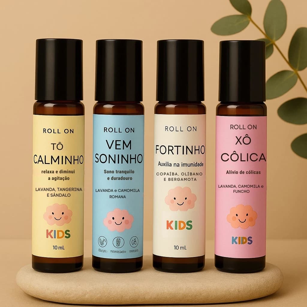 Roll-on Óleos Essenciais Kids 10ml Blend Infantil Bebê Criança Tropfen