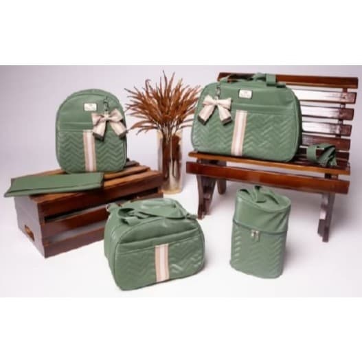 Kit Mala Bolsa Maternidade Bebê Luxo 5 Peças