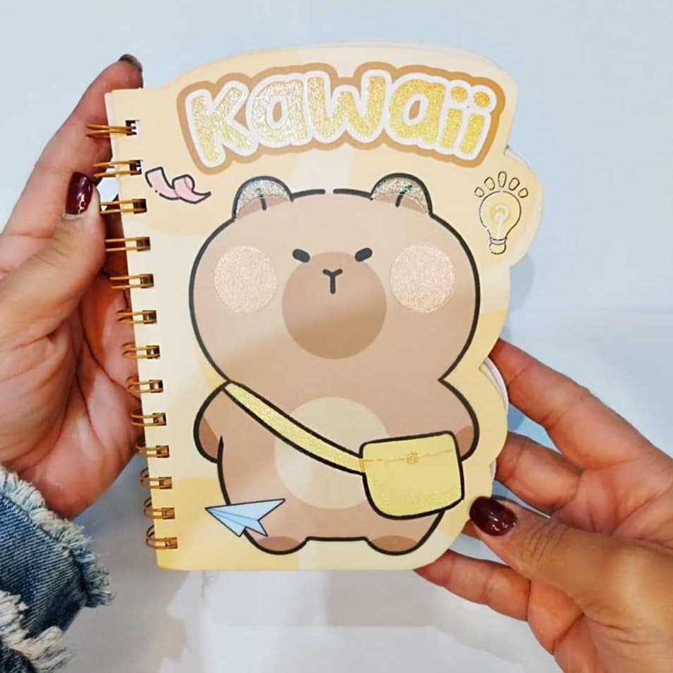 Caderno Note Book Capybara Kawaii Fofo tamanho 12X18