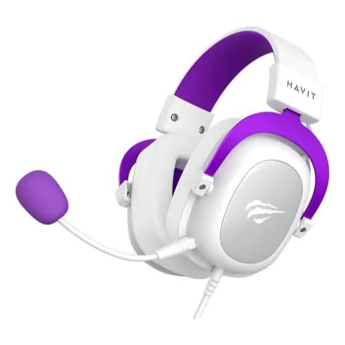 Fone Headset Gamer Branco E Roxo Havit H2002d