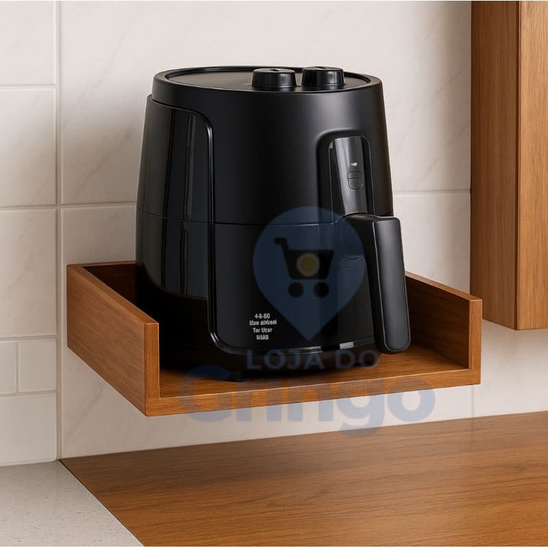 Suporte Para Air Fryer e Cafeteiras Prateleira Nicho Suspenso Cozinha MDF