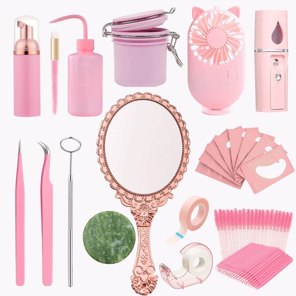 Kit Completo para Extensão de Cílios Profissional com Espelho Princesa Nano Mister e Acessórios