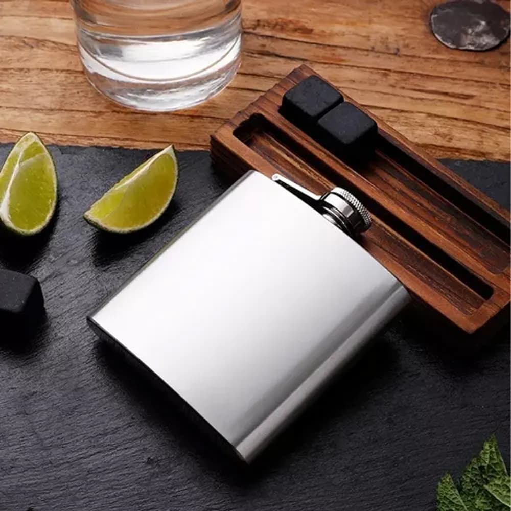 Cantil De Bolso Porta Bebida Whiskeira Em Inox 207ml/210ml/240ml