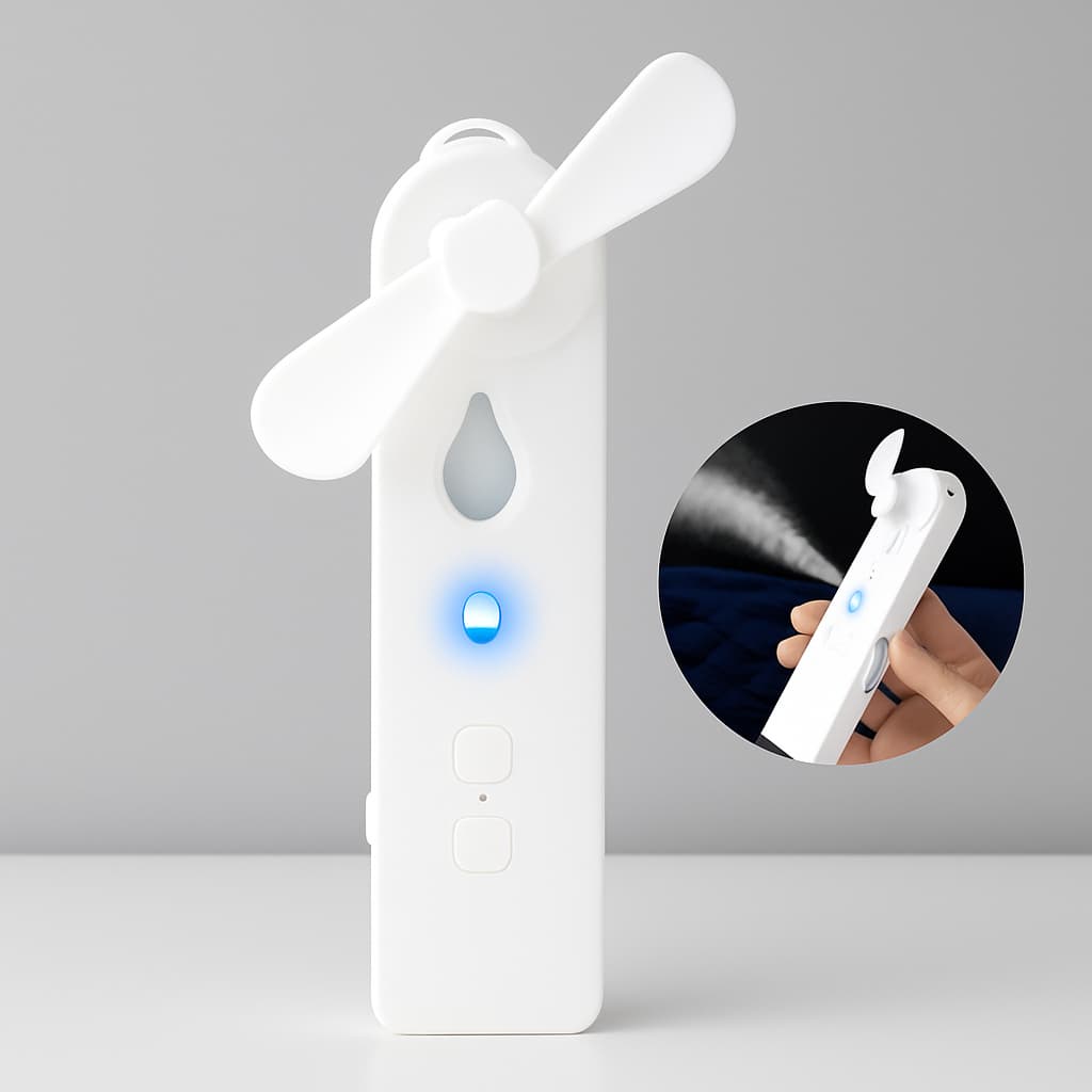 Nano Mister 2 em 1 com Ventilador USB – Umidificador e Vaporizador para Extensão de Cílios