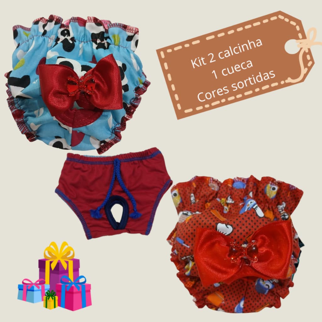 Kit 2 unidades de Calcinha Higiênica, 1CUECA , para cachorras,ideal períodos de cio ou pós-cirúrgico