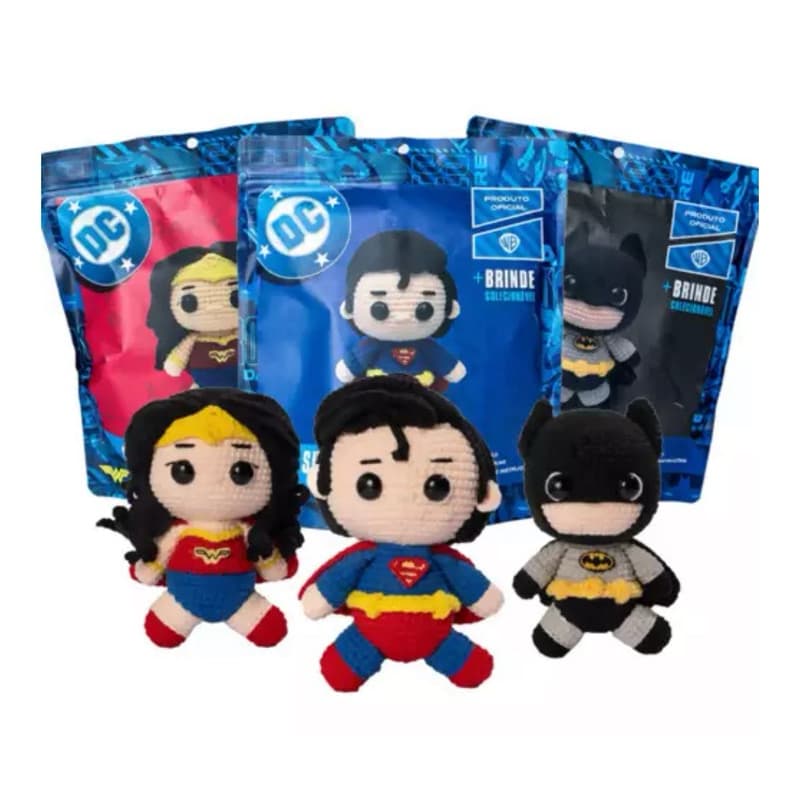 Kit Amigurumi Liga da Justiça DC Linhas Corrente