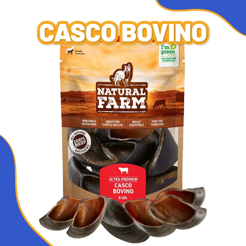 Casco Desidratado Bovino Pacote com 6 unidades Natural Farm