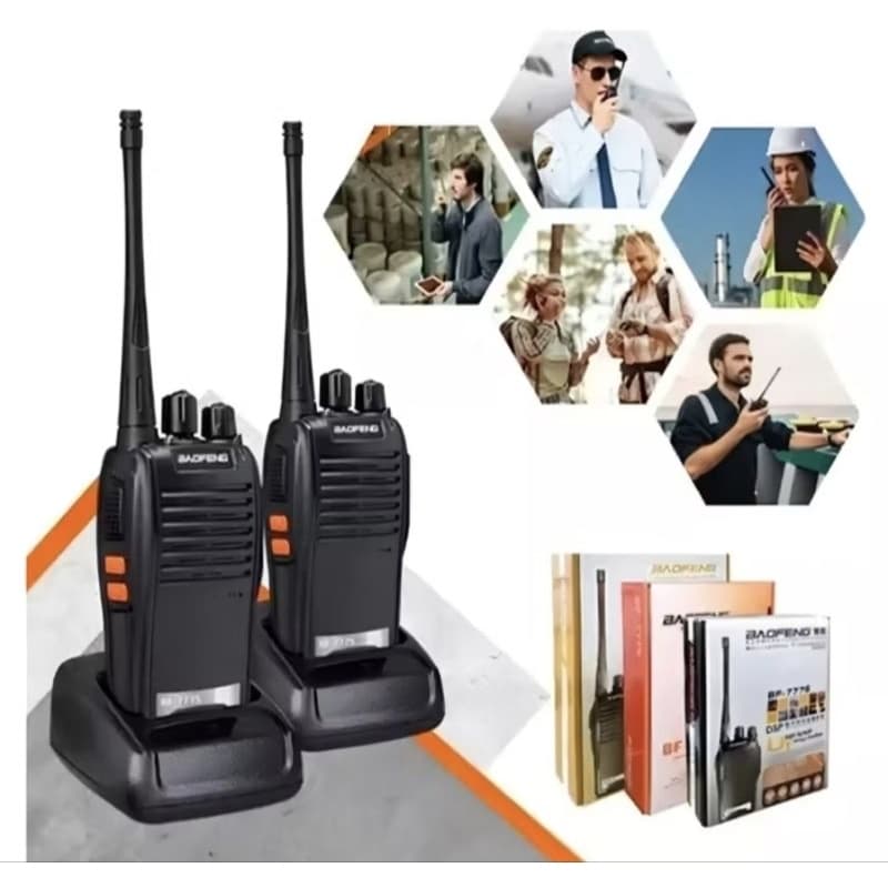 Kit 6/ 4/2  Radio Baofeng Bivolt Walk Talk C/nfs Bandas De Freqüência Baofeng Cor Preto comunicador radio de segurança