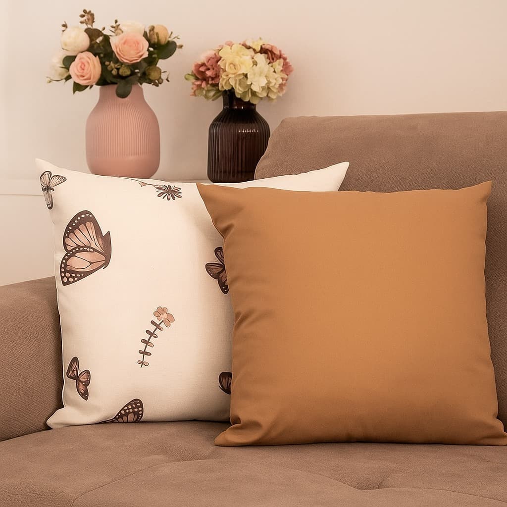KIT CAPA DE ALMOFADAS 2 PCS 45 X 45 DE ALGODAO COM ZIPER DECORATIVAS SALA SOFA QUARTO