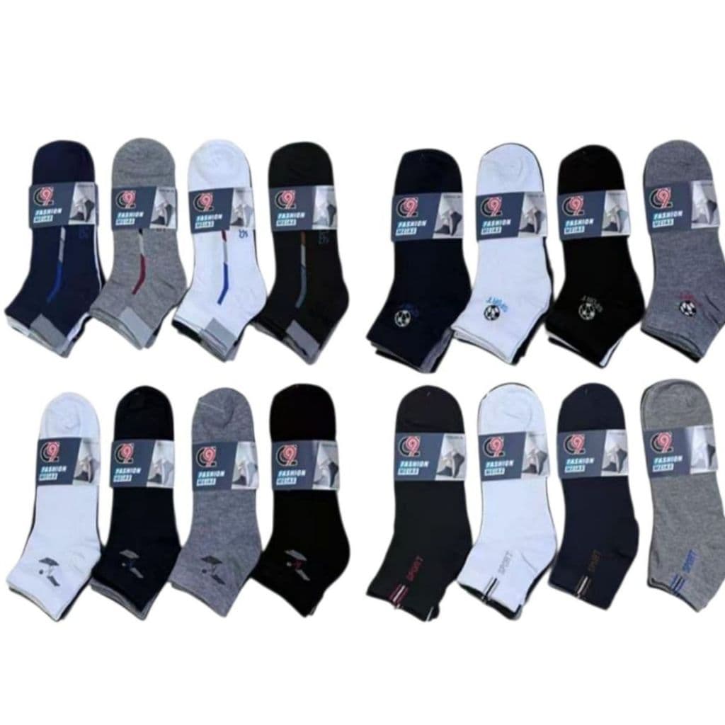 kit 12/6  pares de meias masculina basica 40 ao 46 tornozelo