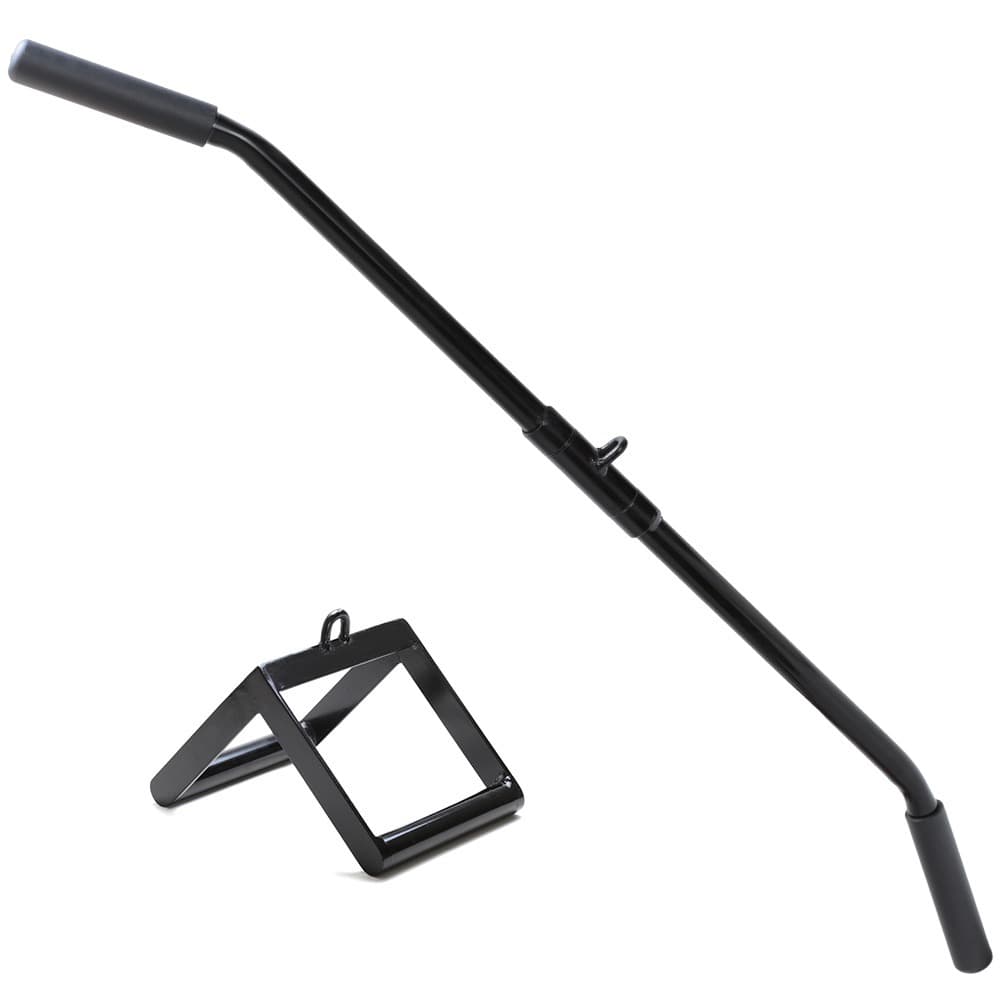 Puxador Barra Costas Pulley Com Giro + Puxador Triangulo Crossover Academia Treino Fitness Funcional