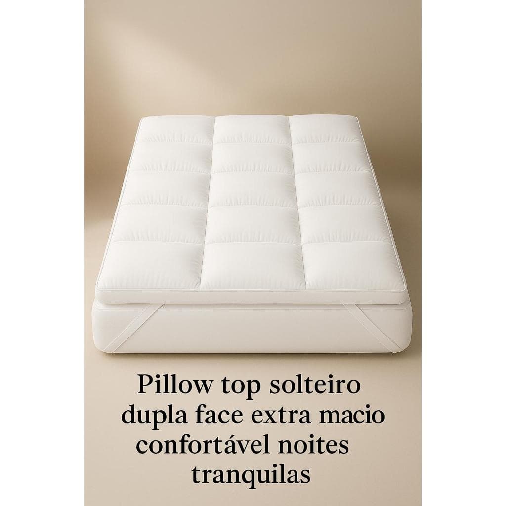 Protetor Colchão Não Molha Impermeável Pillow Top Solteiro Micropercal 400 fios Branco