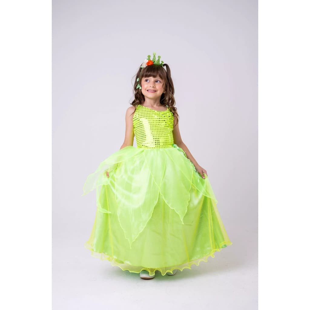 Fantasia Princesa Verde Longa Tiana - A Princesa e o Sapo Luxo